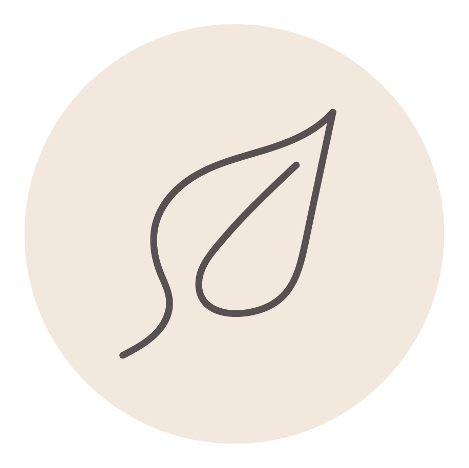 Ícono de Medita similar a una hoja.